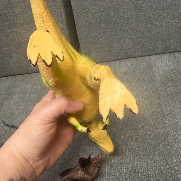 Large Vintage Dinosaur Toy Set - Green, Orange, Black - Picture 16 of 16